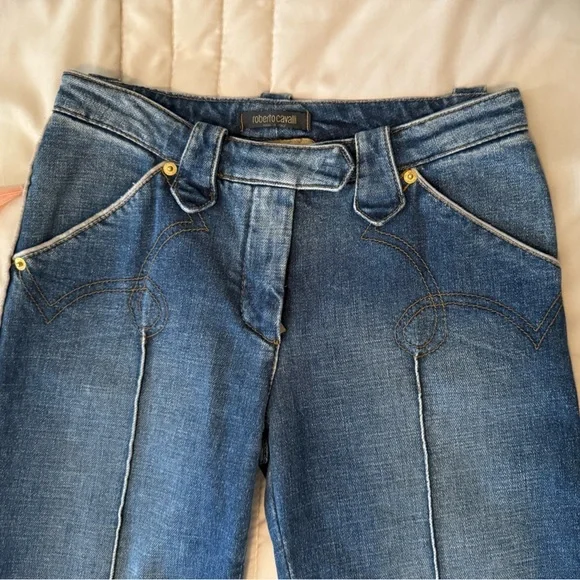 Roberto Cavalli Blue Flare & Wide Leg Jeans - Picture 3 of 13